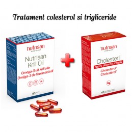 Colesterol si Trigliceride marite: Krill Oil si Cholesteril New Generation 60 capsule fiecare Beneficii Cholesteril New Generati