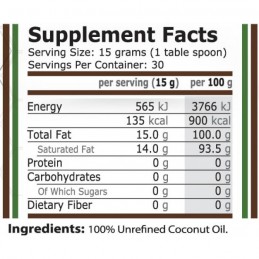 Pure Nutrition USA Ulei de cocos (Coconut Oil) - 450 grame Beneficiile uleiului de nucă de cocos de la Pure Nutrition: presat la