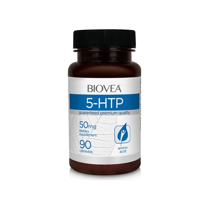Biovea 5-HTP 50 mg 90 capsule (Serotonina, pentru insomnie) Beneficii 5-HTP: ajuta la atenuarea anxietatii si stresului, creste 