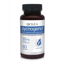Pycnogenol, 50mg 60 Capsule (puternic antioxidant, sprijină echilibrul colesterolului sănătos) Pycnogenol®: un puternic antioxid
