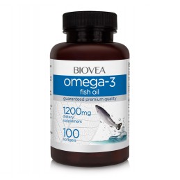 Omega 3, ulei de peste, 1200 mg, 100 capsule, Sprijină sănătatea cardiovasculară prin scăderea tensiunii arteriale Omega 3 sprij