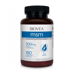 Biovea MSM 500mg 180 Capsule (Metilsulfonilmetan) Beneficii MSM: permite mușchilor și articulațiilor să se vindece mai rapid, cr