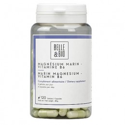 Magneziu marin - Vitamina B6, 120 capsule (mentine metabolismul energetic, sprijina relaxarea, reduce oboseala) Beneficii Magnez
