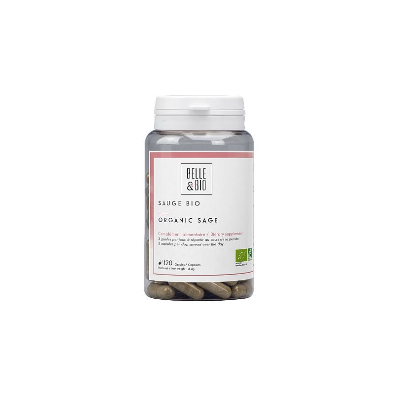 Salvie Bio Salvia officinalis 120 Capsule, Belle&Bio Salvie Bio - Salvia officinalis beneficii: remineralizarea oaselor, reduce 