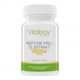 Vitabay Neptun Krill Oil 500 mg - 60 gelule Beneficii ulei Neptune Krill: De 48 de ori mai puternic si eficient decat Omega 3 di