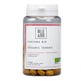 Turmeric - Curcuma Bio 120 Comprimate, Belle&Bio Turmeric - Curcuma Bio Beneficii: capacitate anti-inflamatorie, dureri articula