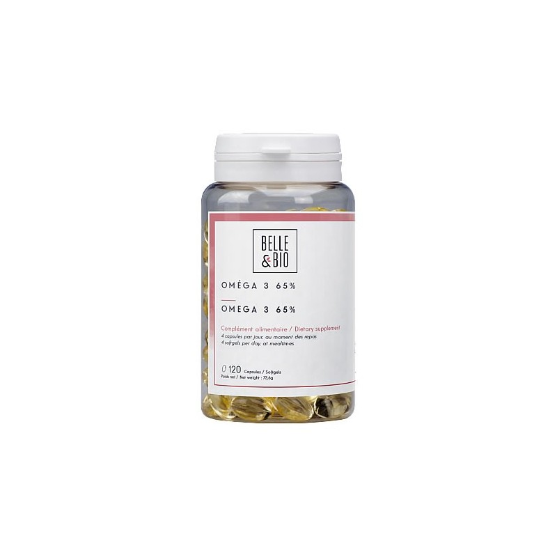 Belle&Bio Omega 3 - Ulei de peste 120 Capsule Beneficii Omega 3: contine acizi grasi esentiali, certificat de calitate EPAX, doz