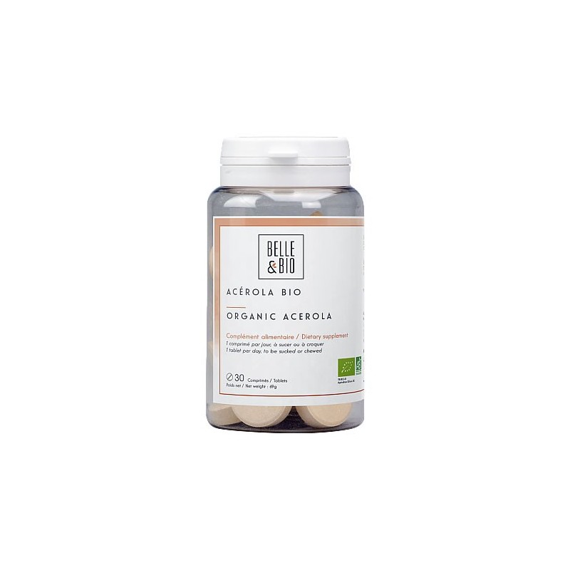 Acerola Bio 30 comprimate (minimizeaza oboseala, are proprietati antioxidante, ofera energie) Beneficii Acerola Bio: minimizeaza