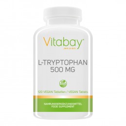 L-Triptofan - 500 mg - 120 Tablete Vegan (in caz de depresie, anxietate, reduce apetitul, simptomele PMS) Beneficii importante a