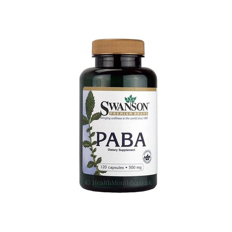 Swanson Paba 500 mg 120 Capsule Beneficii Paba: Vitamina B, Antioxidant puternic, utilizat în produse de protecție solară și pro