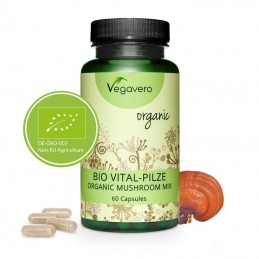 Vegavero Complex Organic de ciuperci 60 Capsule Beneficii Mushroom Complex: intareste sistemul imunitar, creste energia si bunas