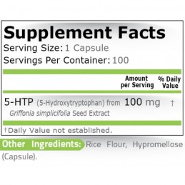 Pure Nutrition USA 5-HTP (Hidroxitriptofan), 100 mg, 100 capsule Beneficii ale 5-HTP (Hidroxitriptofan): sprijina un somn linist