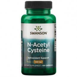 Swanson N-Acetil Cisteina 600 mg 100 capsule Beneficii N-Acetil Cisteina: formă stabilă de L-cisteină, sprijină sănătatea celula