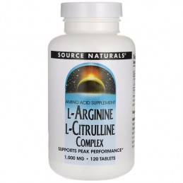 Source Naturals L-Arginine si L-Citrulline Complex 120 Pastile Beneficii L-Arginine / L-Citrulline: se transforma cu usurinta in