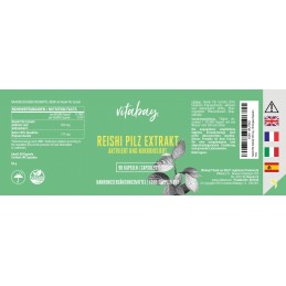 Vitabay Extract de ciuperci Reishi, 500 mg, 90 Capsule vegan Beneficii Reishi Ganoderma extract: reduce oboseala, are proprietat