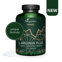 Vegavero L-Arginine Plus Maca, Tribulus, Cordyceps, Zinc 270 Capsule Beneficii L-Arginina Plus: L-Arginina ajuta la imbunatatire