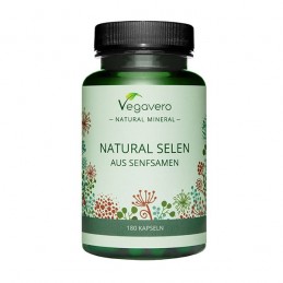 Vegavero Natural Seleniu, 100 mcg, 180 Capsule Beneficii Seleniu: contribuie la funcționarea normală a tiroidei si a sistemului 