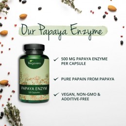 Vegavero Papaya Enzyme 120 Capsule Beneficii Papaya: arzator de grasimi, ajuta la inlaturarea celulitei, reduce inflamatia stoma
