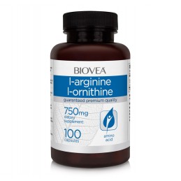 L-Arginina / L-Ornitina (750mg) 100 Capsule (ajută la promovarea ameliorarii optime a rănilor) Beneficii L-Arginina si L-Ornitin