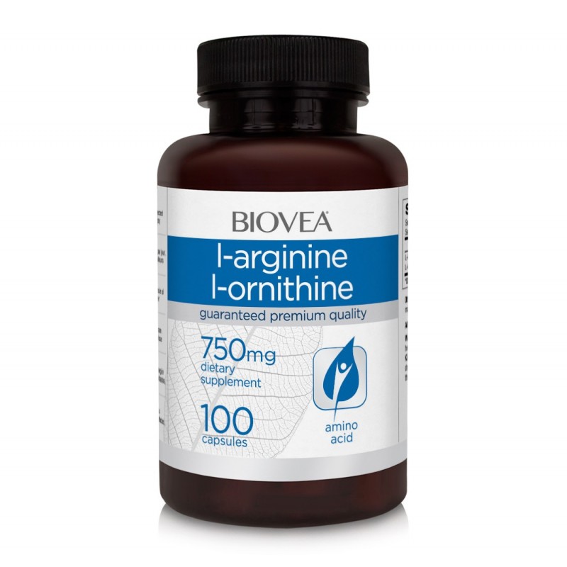 Biovea L-Arginina / L-Ornitina (750mg) 100 Capsule Beneficii L-Arginina si L-Ornitina: ajută la promovarea ameliorarii optime a 