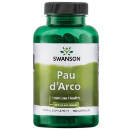 Swanson Pau D'Arco 500 mg 100 Capsule Beneficii Pau d'Arco: poate ajuta la îmbunătățirea sănătății respiratorii, ajută la amelio