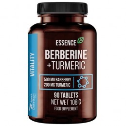 Supliment alimentar Berberine + Turmeric - 90 Tablete, Essence Nutrition Beneficii Berberine: Sprijina sanatatea nivelurilor de 
