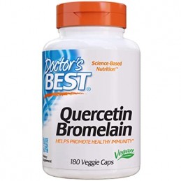 Doctor's Best Quercetin Bromelain - 180 Capsule Beneficii Quercetin cu Bromelain: sprijină sănătatea sinusurilor și promovează r