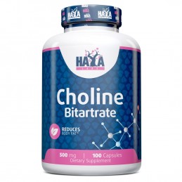 Haya Labs Colina Bitartrate, Choline Bitartrate, 500mg - 100 Capsule Beneficii Colina Bitartrate: sprijină sănătatea inimii și s
