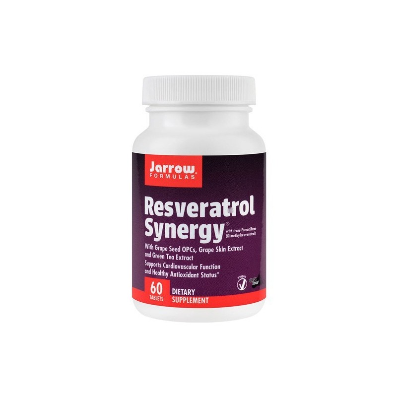 Jarrow Resveratrol Synergy - 60 Tablete Beneficii Resveratrol: mentine sanatatea colonului, antioxidant natural puternic care pr