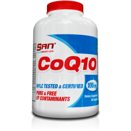 Supliment alimentar CoQ10, 100mg - 60 Capsule, SAN Beneficii Coenzima Q10: promoveaza sanatatea inimii, imbunatateste imunitatea