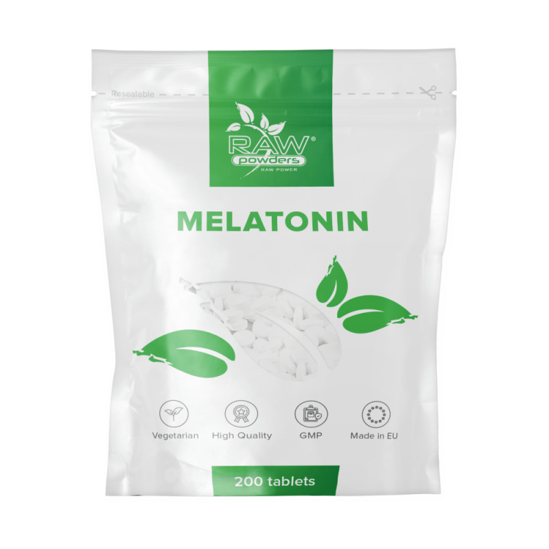 Raw Powders Melatonină 1mg 200 Tablete Beneficii Melatonina: eficient impotriva tulburarilor de somn, imbunatateste calitatea so