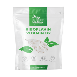 Raw Powders Riboflavina (Vitamina B2) 100mg 60 Capsule Beneficii Vitamina B2: conversia proteinelor în energie, ajuta la preveni