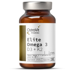 OstroVit Pharma Elite Omega 3 D3 + K2 30 Capsule Beneficii OstroVit Omega 3 D3 + K2: susține acțiunea sistemului cardiovascular,
