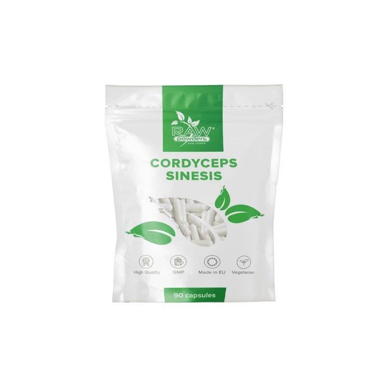 Raw Powders Cordyceps 750 mg 90 Capsule BENEFICII CORDYCEPS: imbunătățește energia, imbunătățește sănătatea inimii, echilibrează