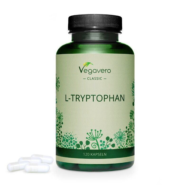 L-Tryptophan (Triptofan) 500 mg 120 Capsule, Vegavero L-Tryptophan (Triptofan) beneficii: tulburare somn și insomnie, in caz de 