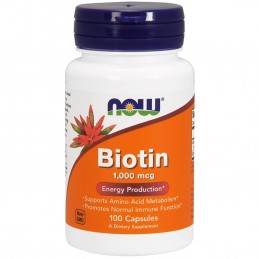 Biotina, 1000mcg - 100 Capsule (importanta pentru par, piele si sanatatea unghiilor) Beneficii Biotina: importanta pentru par, p