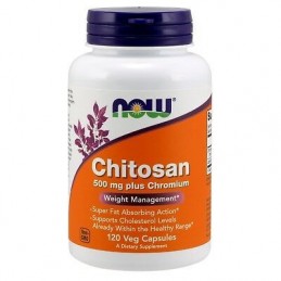 NOW Foods Chitosan, 500mg Plus Chromium - 120 Capsule Beneficii Chotsan: va ajuta sa slabiti, reduce absorbtia alimentelor in in
