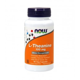 NOW Foods L-Theanine cu Inositol si Taurine, 100mg - 90 comprimate masticabile Beneficii L-Teanina: induce relaxarea fără somnol
