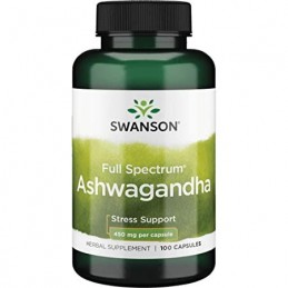 Supliment alimentar Ashwagandha, 450mg - 100 Capsule, Swanson Beneficii Ashwagandha: planta medicinala antica, reduce nivelul de
