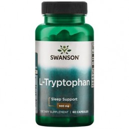 Swanson L-Tryptophan 500mg 60 Capsule Trptofan beneficii: tulburare somn și insomnie, in caz de depresie, anxietate, reduce apet