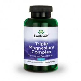 Supliment alimentar Triple Magnesium Complex, 400mg - 100 Capsule, Swanson Beneficii Triple Magnesium Complex: contine trei surs