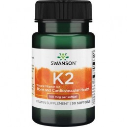 Swanson Vitamin K2 - Natural, 100mcg - 30 Capsule Beneficii Vitamina K2: eficienta in ameliorarea bolilor de inima, sprijina san
