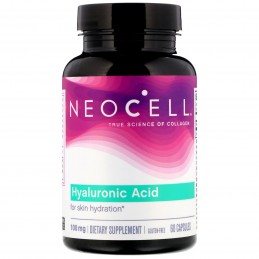 Supliment alimentar Hyaluronic Acid, 100 mg, 60 Capsule, NeoCell Beneficii Acid Hialuronic: sustine sanatatea articulatiilor si 