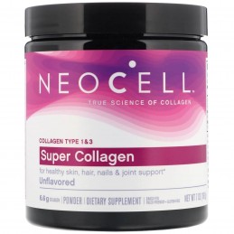 Supliment alimentar Super Collagen Hidrolizat tip 1 si 3, pudra fara aroma, 198 grame, NeoCell Beneficii Super Collagen 1&amp;3-