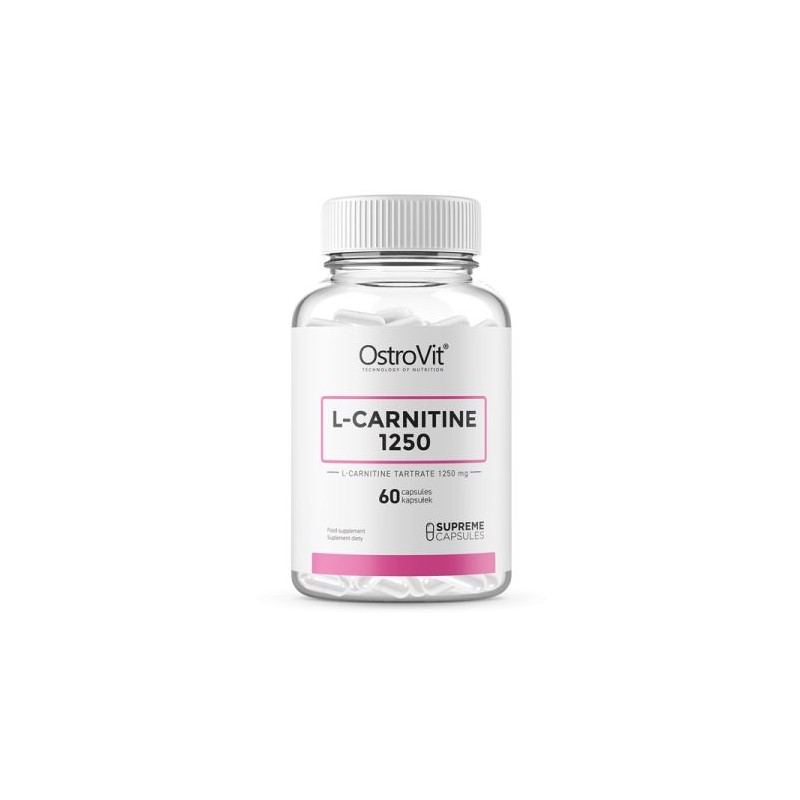 OstroVit L-Carnitina 1250 60 Capsule Beneficii L-Carnitina: susține procesele de ardere a grăsimilor, accelerează regenerarea po