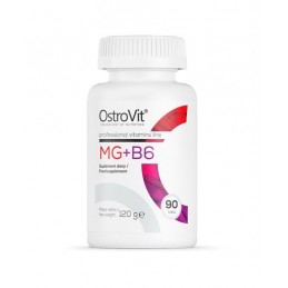 OstroVit Mg + B6, Magneziu + Vitamina B6, 90 Tablete Beneficii Magneziu, Vitamina B6: crește tes-tosteronul, creșterea masei mus
