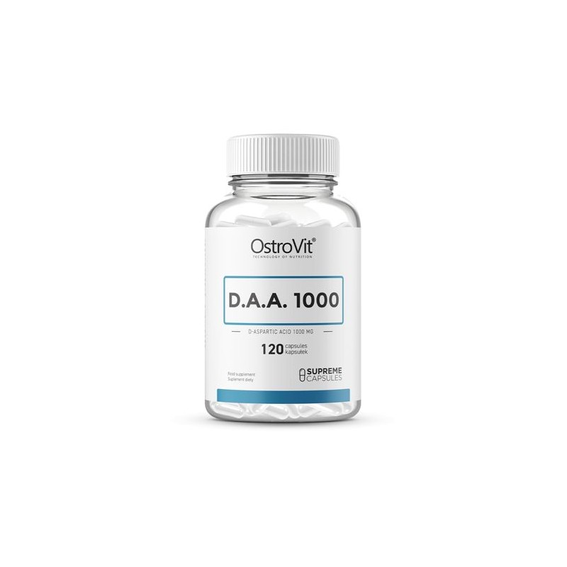 OstroVit Supreme Capsules D.A.A 1000 120 Capsule,  Acid D-Aspartic Beneficii D-Aspartic Acid capsule, (DAA): stimulează producți