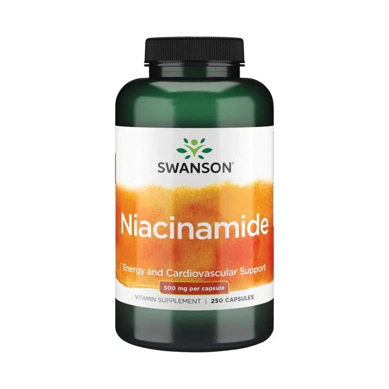 Swanson Niacinamide - Vitamina B3 500 mg 250 capsule Beneficii Niacinamide: metabolizarea normala a energiei, contribuie la redu