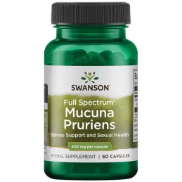Supliment alimentar Full Spectrum Mucuna Pruriens (L-Dopa) 400 mg 60 capsule (Naturist Parkinson, Afrodisiac natural)- Swanson B