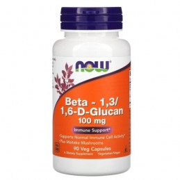 Now Beta 1,3/1,6 - D - Glucan 100 mg 90 de capsule (Reduce riscul de raceala, infectii si virusi, creste imunitate) Beneficii Be